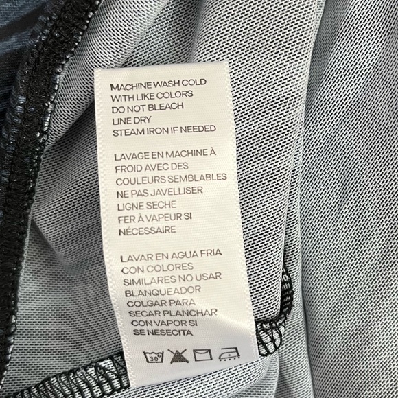 Good American Bodysuit Blue Black Ink Swirl Mesh Mock Neck Bodysuit Sz 2X(5) NWT - Picture 14 of 15